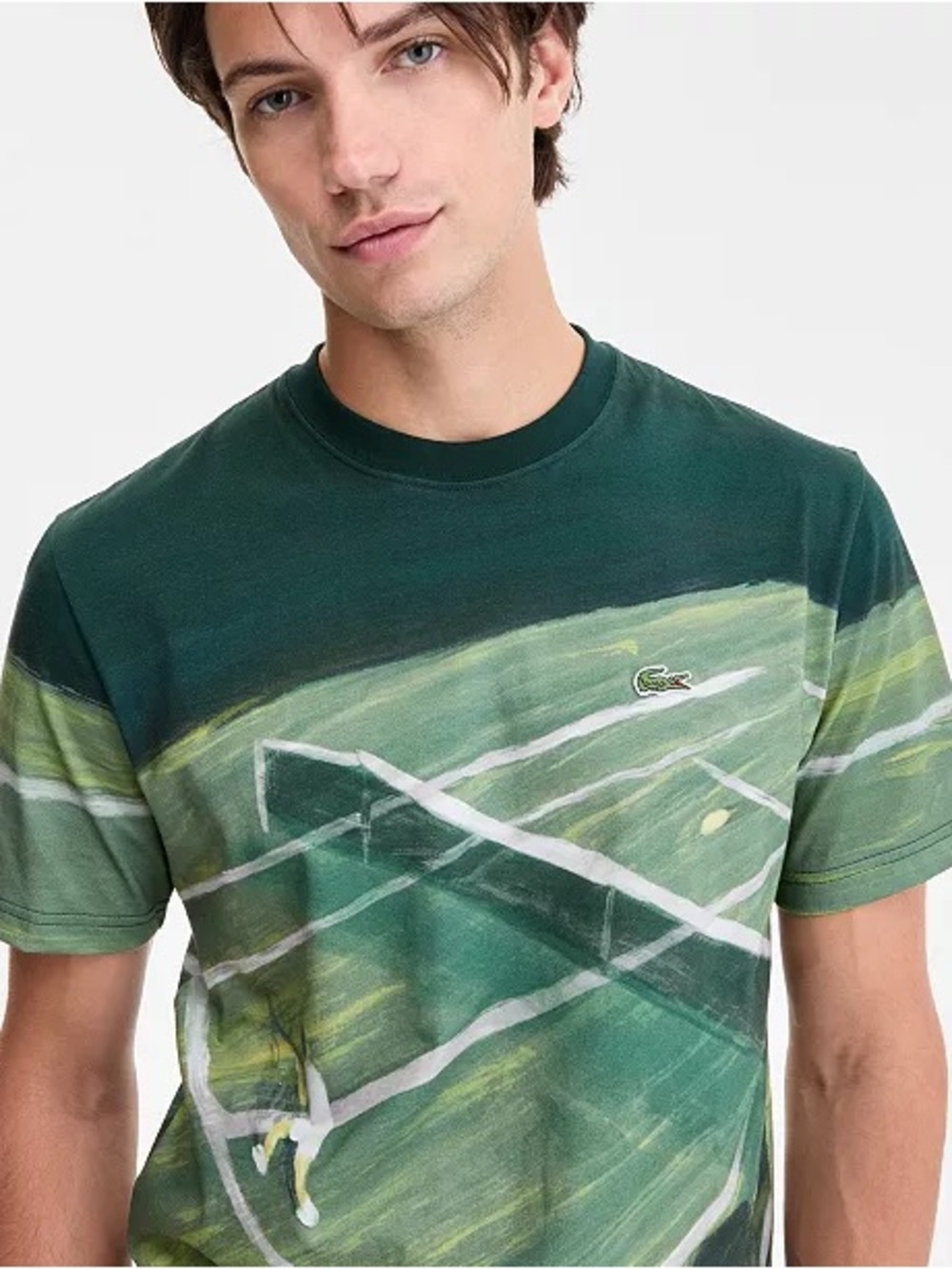 NWT LACOSTE Men's Tennis Court Graphic T-Shirt - Picture 4 of 7